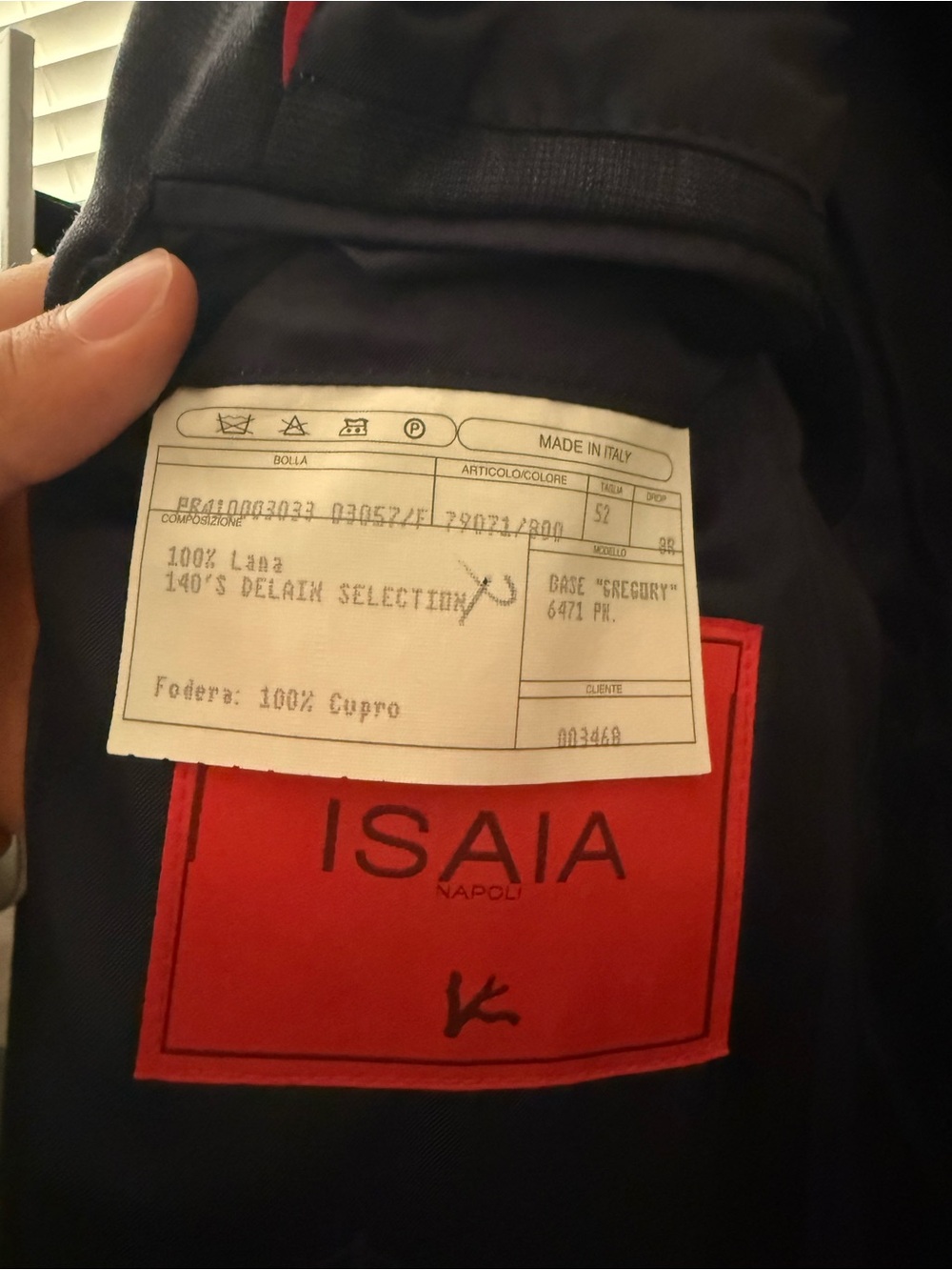 Isaia Black Blazer with Red Interior Trim - Picture 3 of 9